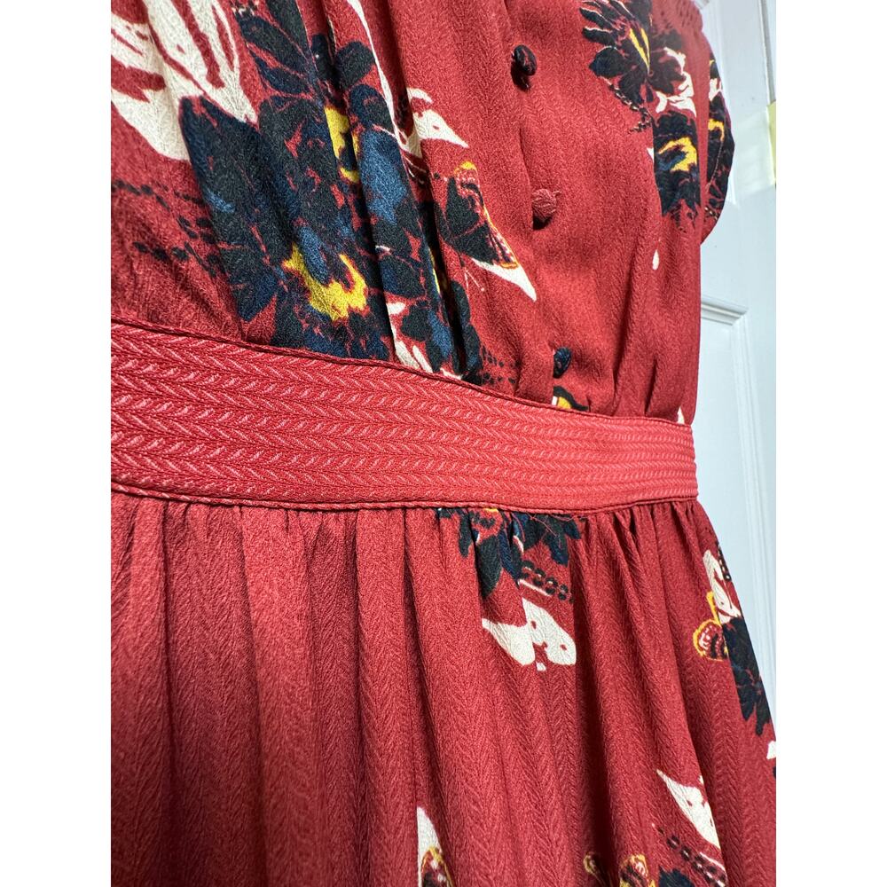 Free People All I Got Deep Red Floral Maxi Dress size 2 - Picture 4 of 9